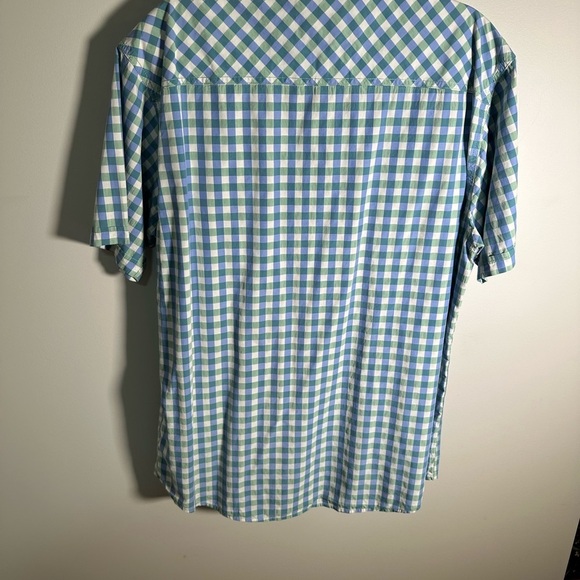 Men's Blue and Green Plaid Casual Shirt - Picture 2 of 4